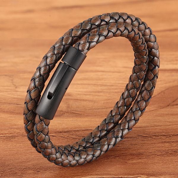 tyo 1pcs new arrival khaki genuine braided leather wrap cord bracelet stainless steel black easy-hook male simple punk jewelry, Golden;silver
tyo 1pcs new arrival khaki genuine braided leather wrap cord bracelet stainless steel black easy-hook male simple punk jewelry, Golden;silver