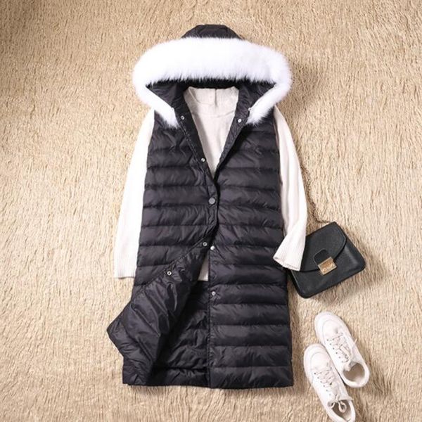 90% white duck down vest women waistcoat autumn plus size women's sleeveless ultra light hooded down jacket female slim coat, Black 
90% white duck down vest women waistcoat autumn plus size women's sleeveless ultra light hooded down jacket female slim coat, Black