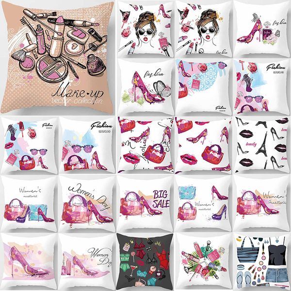 cartoon make up high heels handbag lips patterns pillow case square polyester pillow cover size 45*45cm
cartoon make up high heels handbag lips patterns pillow case square polyester pillow cover size 45*45cm