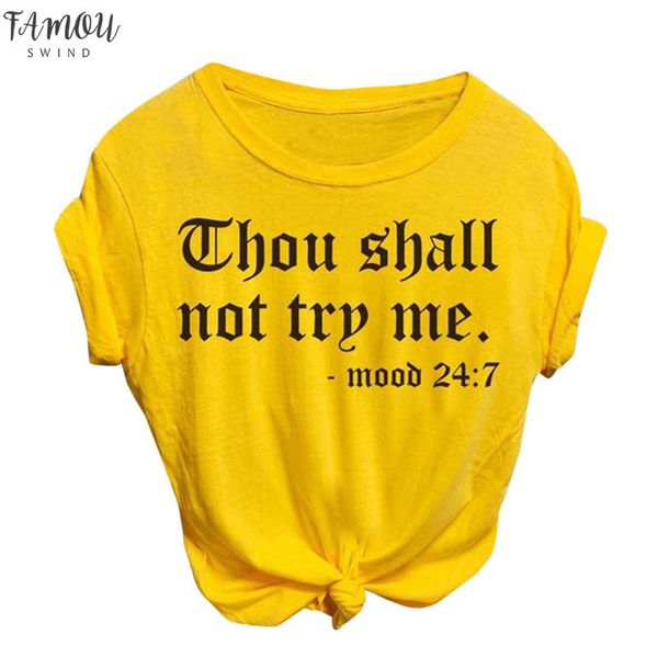 2020 summer women casual loose t shirt o neck short sleeved printed thou shall not try me tshirt plus size yjp, White
2020 summer women casual loose t shirt o neck short sleeved printed thou shall not try me tshirt plus size yjp, White
