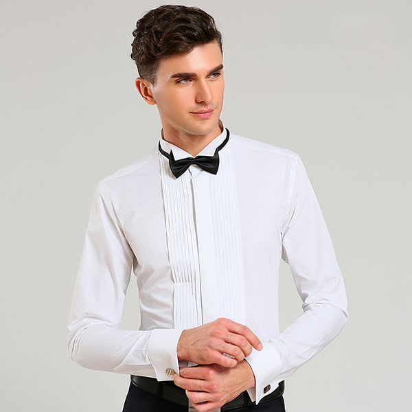 tuxedo men shirts classic french cuffs dress shirt solid covered placket formal business standard-fit (cufflink included, White;black
tuxedo men shirts classic french cuffs dress shirt solid covered placket formal business standard-fit (cufflink included, White;black