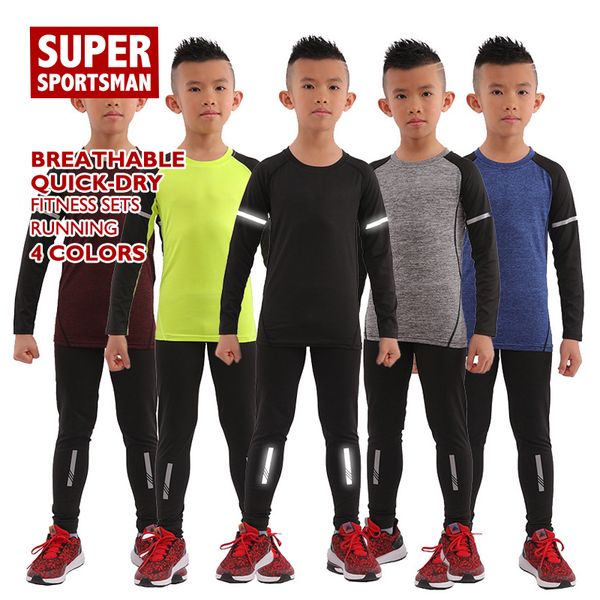 kids running gym compression set men leggings yoga training jogging suits sports t-shirt children fitness tights workout clothes, Black;blue
kids running gym compression set men leggings yoga training jogging suits sports t-shirt children fitness tights workout clothes, Black;blue