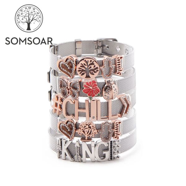 somsoar jewelry dropshipping stainless steel silver mesh bracelet set with diy story charms charmband bracelet bangle as gift, Golden;silver
somsoar jewelry dropshipping stainless steel silver mesh bracelet set with diy story charms charmband bracelet bangle as gift, Golden;silver