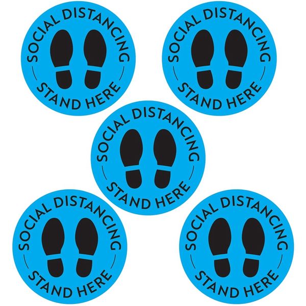 5pack social distancing floor decals - safety floor sign marker - maintain 6 foot distance anti-slip
5pack social distancing floor decals - safety floor sign marker - maintain 6 foot distance anti-slip