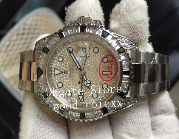 luxury men's color pave bling diamond dial bezel watch mechanical 2813 men gmt watches sapphire 116759 master ii perpetual wristwatches, Slivery;brown
luxury men's color pave bling diamond dial bezel watch mechanical 2813 men gmt watches sapphire 116759 master ii perpetual wristwatches, Slivery;brown