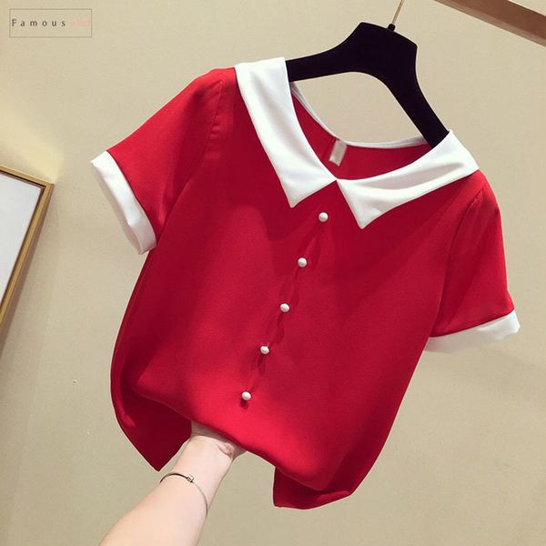 blouses spring cute summer women chiffon shirts lady blusas peter pan solid collar short sleeve beading casual df1797, White
blouses spring cute summer women chiffon shirts lady blusas peter pan solid collar short sleeve beading casual df1797, White