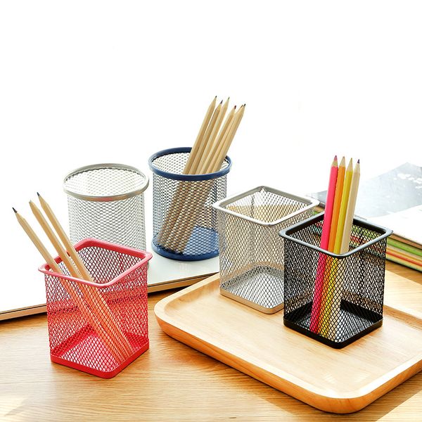 metal mesh pen holder square round shaped cosmetic tools container office desk stationery pencil brush storage pot
metal mesh pen holder square round shaped cosmetic tools container office desk stationery pencil brush storage pot