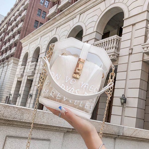 2020 summer new transparent child-mother bag jelly bag korean style shoulder metal chain messenger letter small bucket
2020 summer new transparent child-mother bag jelly bag korean style shoulder metal chain messenger letter small bucket