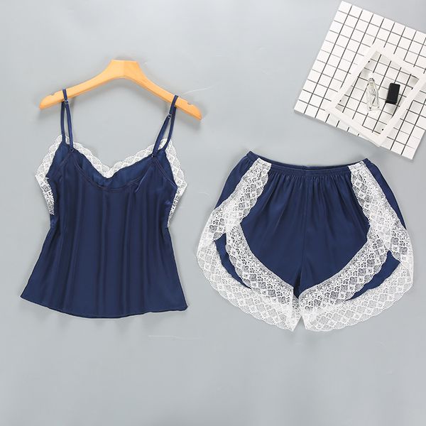 two piece sets women sleepwear silk pajamas nightwear satin pyjamas lace homewear pijamas sleep lounge, Blue;gray
two piece sets women sleepwear silk pajamas nightwear satin pyjamas lace homewear pijamas sleep lounge, Blue;gray