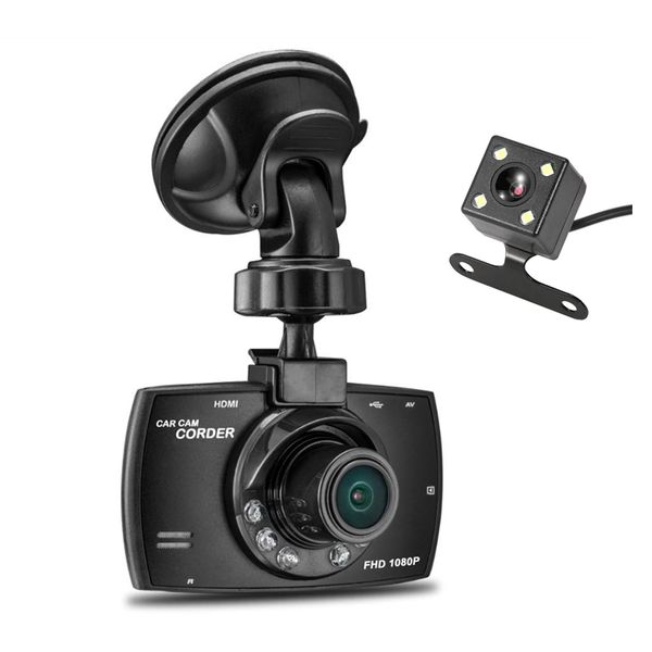 

2.7" car dvr 2ch auto registrator car black box 1080p fhd dual lens front 140Â° rear 100Â° view angle night vision g-sensor