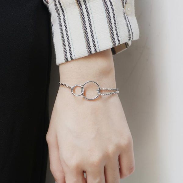 stainless steel men bracelet bracelets for women couple bracelet punk hip hop double circle double, Black 
stainless steel men bracelet bracelets for women couple bracelet punk hip hop double circle double, Black