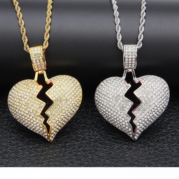 hip hop mens necklace iced out pendant designer necklace broken heart alloy luxury necklace sale, Silver
hip hop mens necklace iced out pendant designer necklace broken heart alloy luxury necklace sale, Silver