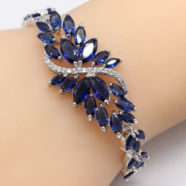 eiolzj dark blue crystal silver bracelets for women leaf shape female bracelet with white zircon stamp 925 jewelry box, Black
eiolzj dark blue crystal silver bracelets for women leaf shape female bracelet with white zircon stamp 925 jewelry box, Black
