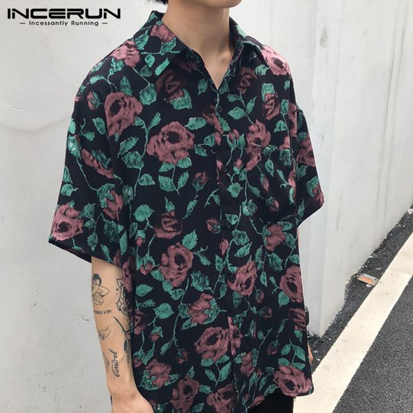 men's casual shirts incerun men flower printed half sleeve lapel shirt vintage summer hawaiian beach loose streetwear camisa, White;black
men's casual shirts incerun men flower printed half sleeve lapel shirt vintage summer hawaiian beach loose streetwear camisa, White;black