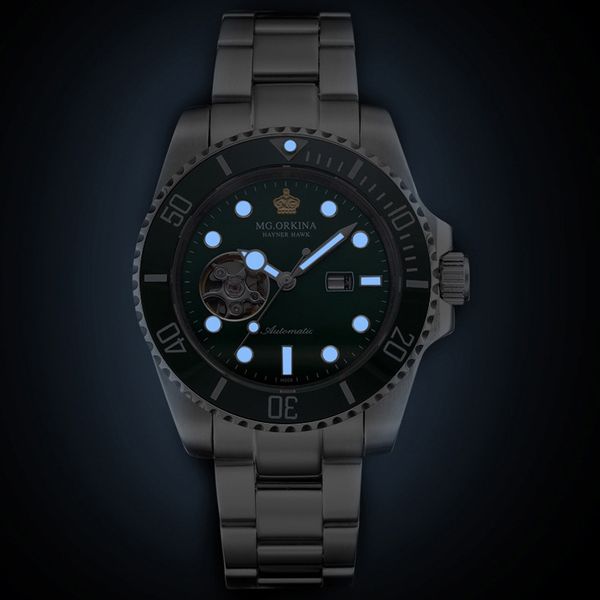 new 2018 mgorkina men's stainless steel mechanical watch ceramic bezel waterproof automatic watches for men, Slivery;brown
new 2018 mgorkina men's stainless steel mechanical watch ceramic bezel waterproof automatic watches for men, Slivery;brown