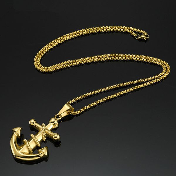 winter new high-quality tide men titanium steel anchor pendant jewelry necklace, Silver
winter new high-quality tide men titanium steel anchor pendant jewelry necklace, Silver