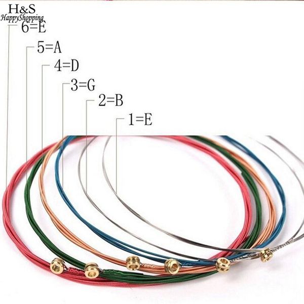 6 pcs multi colored acoustic guitar string copper alloy guitar strings for guitarra bass parts & accessories
6 pcs multi colored acoustic guitar string copper alloy guitar strings for guitarra bass parts & accessories