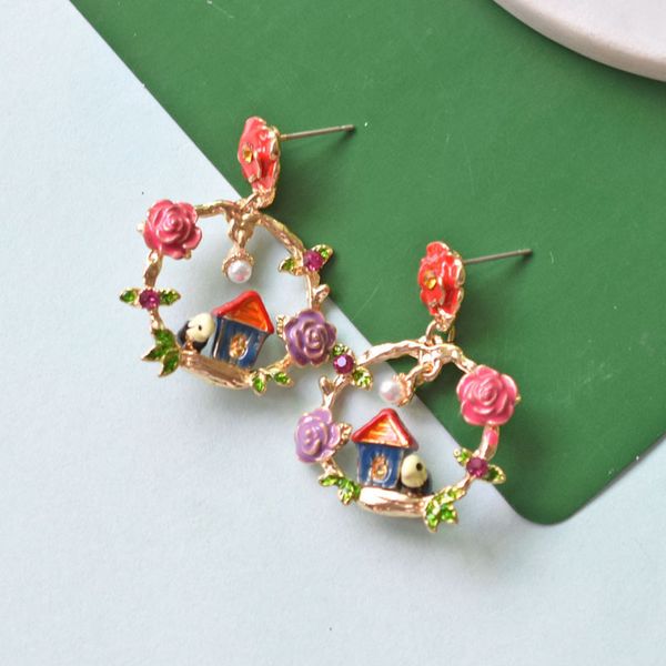 fashion- brand jewelry for women enamel glaze flower bird circle earrings lady fashion ear studs wholesale, Silver
fashion- brand jewelry for women enamel glaze flower bird circle earrings lady fashion ear studs wholesale, Silver