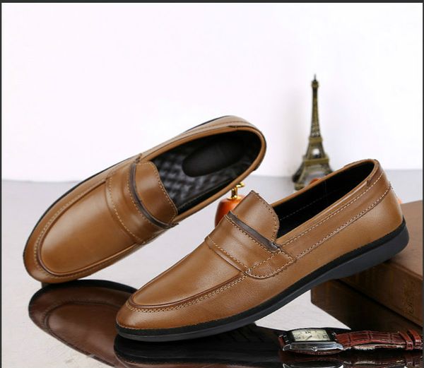 genuine leather men casual shoes 2020 new leather men shoes luxury trendy flats slip on man fashion loafers, Black 
genuine leather men casual shoes 2020 new leather men shoes luxury trendy flats slip on man fashion loafers, Black