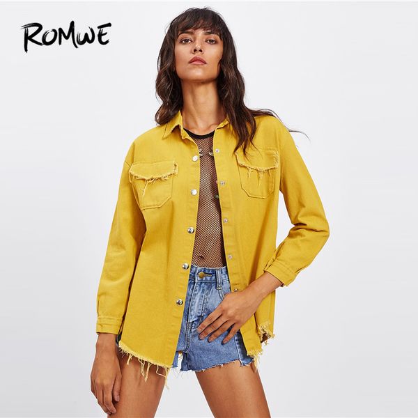 frayed curved hem denim jacket 2019 yellow solid single breasted womens outer posh long sleeve women long coat, Tan;black
frayed curved hem denim jacket 2019 yellow solid single breasted womens outer posh long sleeve women long coat, Tan;black