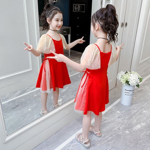 girls fashion mesh princess dress children's red short-sleeved princess dress baby girls summer part wedding, Red;yellow
girls fashion mesh princess dress children's red short-sleeved princess dress baby girls summer part wedding, Red;yellow