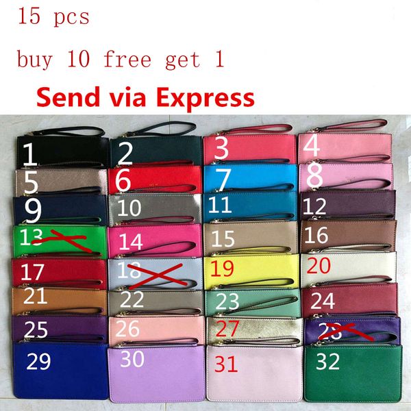 15pcs 32 colors women leather wallets wristlet clutch bags zipper holders bag coin purses, Red;black
15pcs 32 colors women leather wallets wristlet clutch bags zipper holders bag coin purses, Red;black