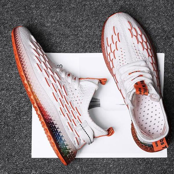fashion men causal shoes white rainbow knit comfortable designer shoes fly outdoor jogging walking sneakers sports shoes 40-44, Black
fashion men causal shoes white rainbow knit comfortable designer shoes fly outdoor jogging walking sneakers sports shoes 40-44, Black