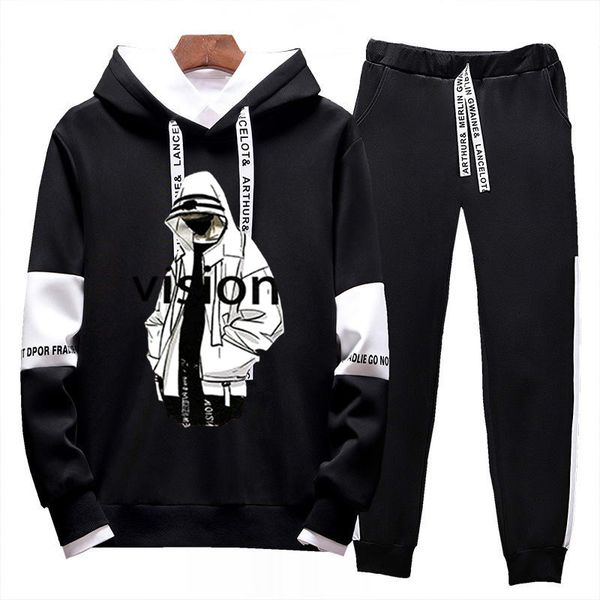 2020 hooded personality boy men's printed sportswear suit spring and winter casual sportswear men's two-piece hooded sweatshirt, Gray
2020 hooded personality boy men's printed sportswear suit spring and winter casual sportswear men's two-piece hooded sweatshirt, Gray