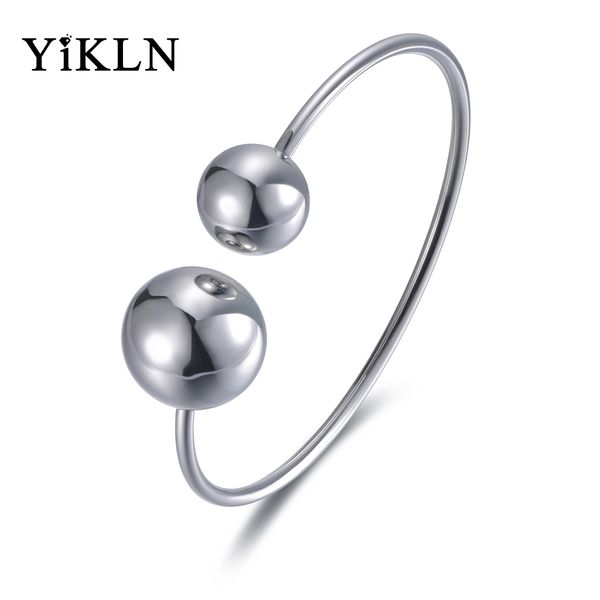 yikln trendy double big ball stainless steel cuff bracelet jewelry for girls bohemia style bracelet bangle party gift yb19009, Black
yikln trendy double big ball stainless steel cuff bracelet jewelry for girls bohemia style bracelet bangle party gift yb19009, Black