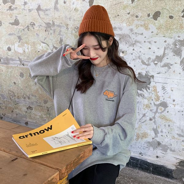 loose o-neck black pullovers women's clothing long sleeve korean style print casual sweatshirts spring autumn temperament
loose o-neck black pullovers women's clothing long sleeve korean style print casual sweatshirts spring autumn temperament