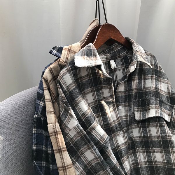 mooirue autumn women shirts lattice wear woolen loose long loose stripes turn-down collar shirt feminino boho, White
mooirue autumn women shirts lattice wear woolen loose long loose stripes turn-down collar shirt feminino boho, White