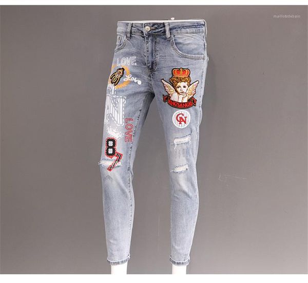 washed ripped jeans personality street mens pants spring summer mens designer jeans fashion patchwork zipper fly, Blue
washed ripped jeans personality street mens pants spring summer mens designer jeans fashion patchwork zipper fly, Blue