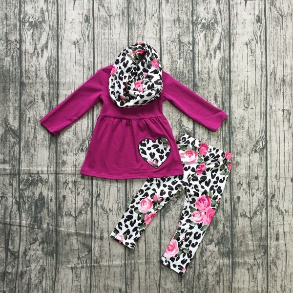 new arrivals baby girls fall/winter 3 pieces scarf plum leopard floral pant outfits sets cotton print boutique children clothes, White
new arrivals baby girls fall/winter 3 pieces scarf plum leopard floral pant outfits sets cotton print boutique children clothes, White