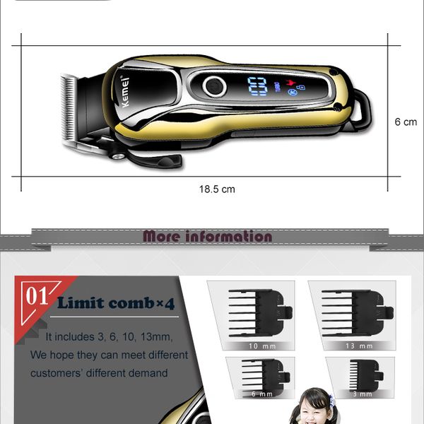 1 x kemei afeitadora electrica rechargeable hair cipper electric shaving machine razor barber cutting beard trimmer haircut bwkf npxoa
1 x kemei afeitadora electrica rechargeable hair cipper electric shaving machine razor barber cutting beard trimmer haircut bwkf npxoa