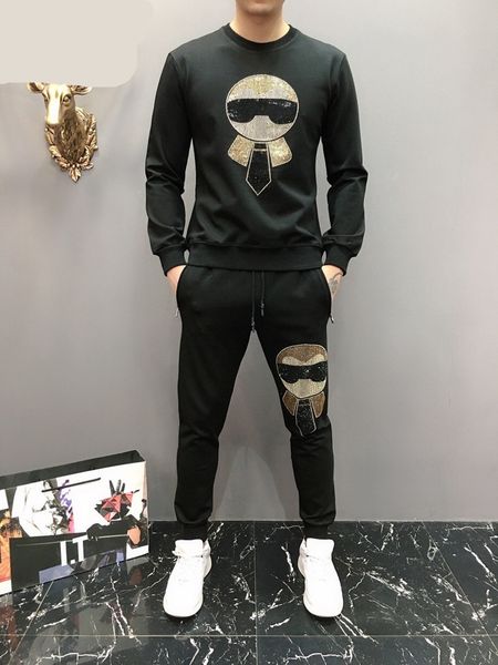 men's sports suit new 2019 autumn new long-sleeved sweater men's trend slim two-piece fashion drilling casual suit size -4xl, Gray
men's sports suit new 2019 autumn new long-sleeved sweater men's trend slim two-piece fashion drilling casual suit size -4xl, Gray