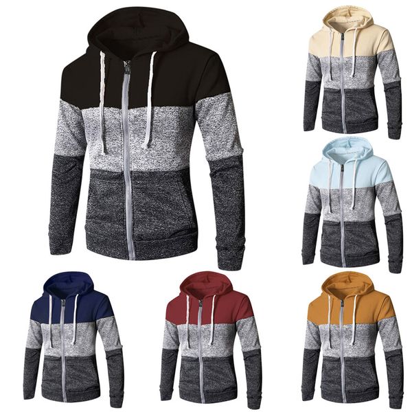 men's patchwork winter casual long sleeve slim pocket fit hoodies blouse zipper sweatshirt male solid tracksuit hip hop 15, Black
men's patchwork winter casual long sleeve slim pocket fit hoodies blouse zipper sweatshirt male solid tracksuit hip hop 15, Black