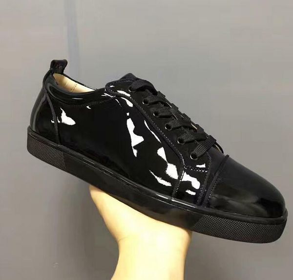 brand designer sneakers red bottom low cut patent leather flats shoes for men women leather sneakers casual shoes with dust bag, Black
brand designer sneakers red bottom low cut patent leather flats shoes for men women leather sneakers casual shoes with dust bag, Black