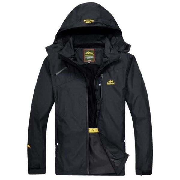 men's jacket 2020 new spring autumn tourism waterproof windbreaker jacket man breathable climbing/hunting male hooded raincoat, Black;brown 
men's jacket 2020 new spring autumn tourism waterproof windbreaker jacket man breathable climbing/hunting male hooded raincoat, Black;brown