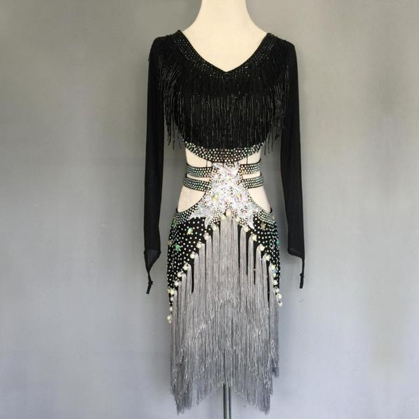 dance dres women/girlslatin dance costumes custom diamond beaded tassel dress child latin stage performance clothing, Black;red
dance dres women/girlslatin dance costumes custom diamond beaded tassel dress child latin stage performance clothing, Black;red
