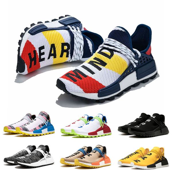 

nmd human race men women running shoes pharrell williams hu runner nerd black blank canvas solar pack mens trainers bbc sneaker 36-47