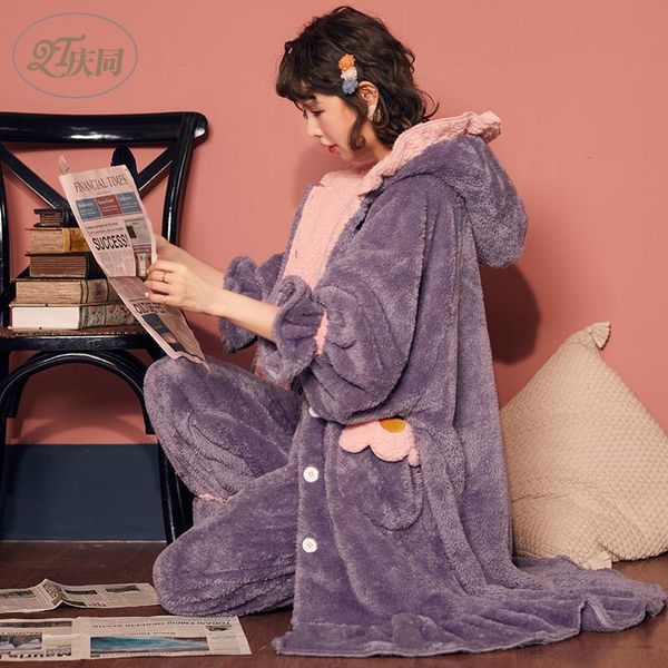 celebrate coral velvet pajamas womens autumn and winter thick flannel long section sweet cute princess tracksuit set, Blue;gray
celebrate coral velvet pajamas womens autumn and winter thick flannel long section sweet cute princess tracksuit set, Blue;gray