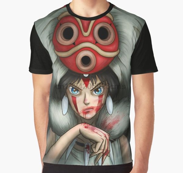 all over print 3d tshirt men funny t shirt mononoke full print big graphic t-shirt, White;black