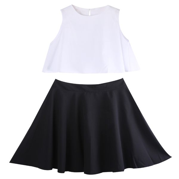 new women fashion brief summer casual long sleeve evening party o-neck pullover white vest black skirt 2pcs outfit party
new women fashion brief summer casual long sleeve evening party o-neck pullover white vest black skirt 2pcs outfit party