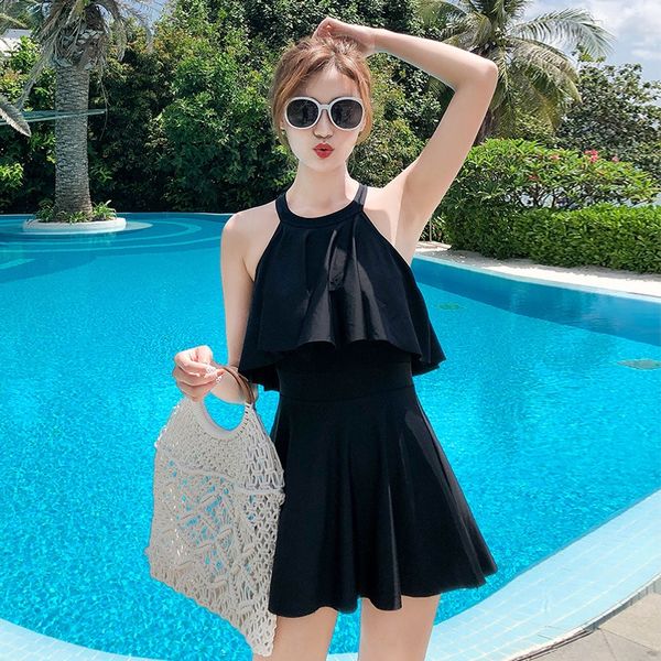 yuke women's one-piece skirt style conservative belly-covering slim dress swimsuit small chest gathering spring swimsuit, White;black
yuke women's one-piece skirt style conservative belly-covering slim dress swimsuit small chest gathering spring swimsuit, White;black