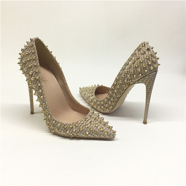 free shipping 2019 sexy fashion women lady gold Glitter spikes Rivet Poined Toes high heels shoes Wedding pumps shoes 12cm 10cm 8cm
free shipping 2019 sexy fashion women lady gold Glitter spikes Rivet Poined Toes high heels shoes Wedding pumps shoes 12cm 10cm 8cm