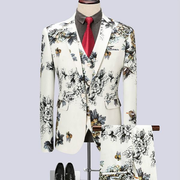 jacket + waistcoat + trousers) new suit fashion man host show tuxedo fashion printed business club suit show three-piece, White;black
jacket + waistcoat + trousers) new suit fashion man host show tuxedo fashion printed business club suit show three-piece, White;black