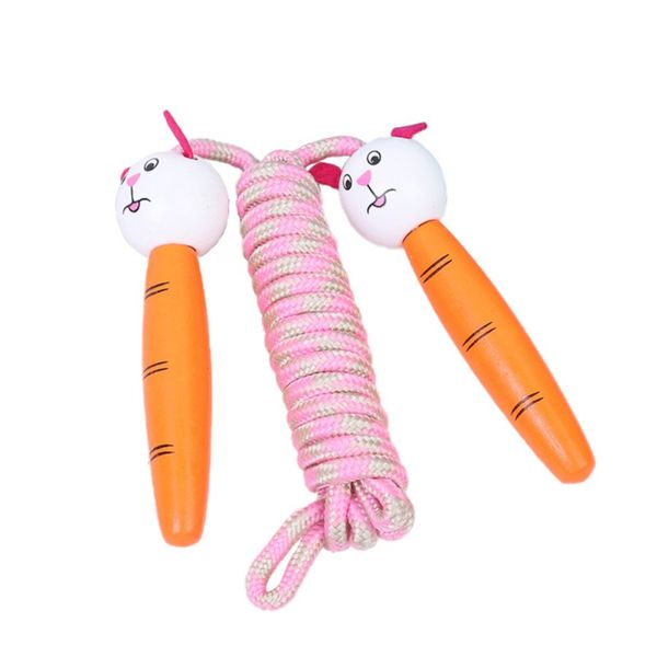 new children cartoon wooden handle skipping rope students exercise rope fitness jump
