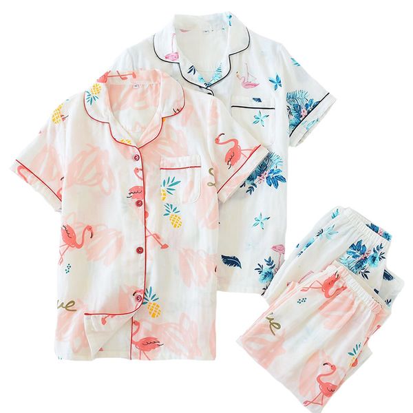 ladies spring pajamas set cartoon flamingo printed 100% gauze cotton turn-down neck sleepwear 2piece set comfort household wear, Black;red
ladies spring pajamas set cartoon flamingo printed 100% gauze cotton turn-down neck sleepwear 2piece set comfort household wear, Black;red