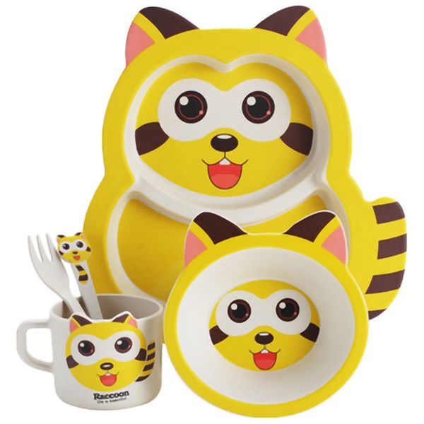 5pcs/set baby dish training tableware children cute raccoon feeding food dishes kids dinnerware with bowl cup spoon fork plate
5pcs/set baby dish training tableware children cute raccoon feeding food dishes kids dinnerware with bowl cup spoon fork plate