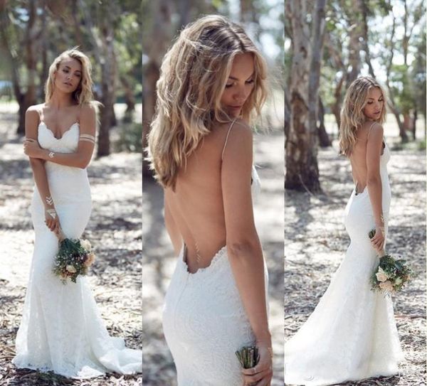 2019 Country Sexy Backless Mermaid Wedding Dresses Spaghetti Strap Full Lace Wedding Dress Cheap Mermaid Sweep Open Back Boho Bridal Gowns
2019 Country Sexy Backless Mermaid Wedding Dresses Spaghetti Strap Full Lace Wedding Dress Cheap Mermaid Sweep Open Back Boho Bridal Gowns